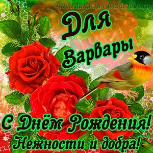 Открытка для Варвары с Днем рождения с пожеланием нежности и добра
