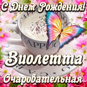 Открытка очаровательной Виолетте с Днем рождения