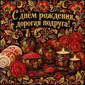 Открытка «С днём рождения, дорогая подруга!» со спа-набором