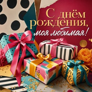 Открытка с днём рождения с подарками