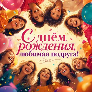 Открытка с днём рождения с радостными лицами