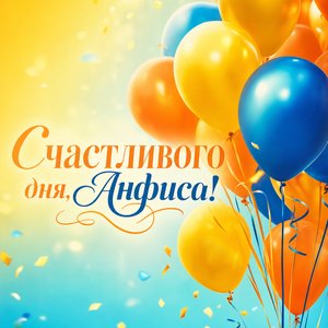 Открытка с Днем Рождения с шарами