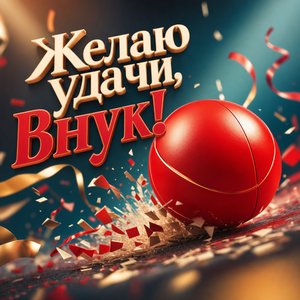 Открытка с Днем Рождения с спортивным мячом