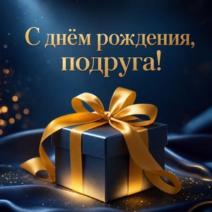 Открытка с днём рождения с светящимся подарком