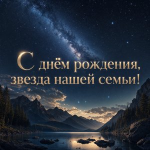 Открытка с днем рождения с звёздным небом