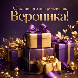 Открытка с Днем Рождения Веронике с подарками