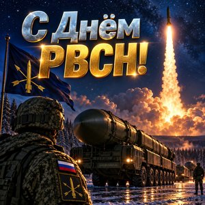 Открытка «С Днём РВСН!» с запуском ракеты