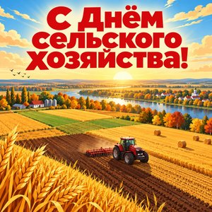 Открытка «С Днём сельского хозяйства!» с полями сверху