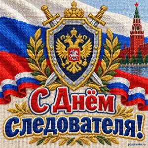 Открытка «С Днём следователя!» со щитом