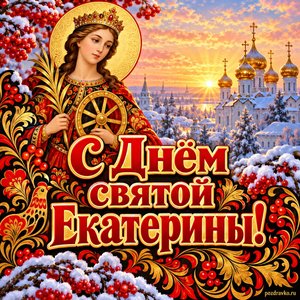 Открытка «С Днём святой Екатерины!» с рассветом