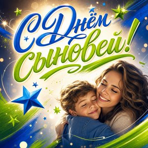 Открытка с Днём сыновей с пожеланием