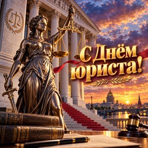 Открытка «С Днём юриста!» с Фемидой
