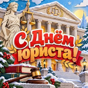 Открытка «С Днём юриста!» со зданием суда