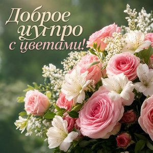 Открытка с добрым утром - Цветочная симфония