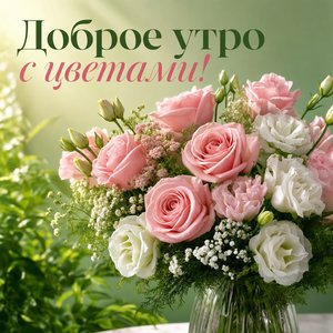Открытка с добрым утром - Цветочная симфония