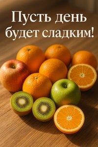 Открытка с фруктами для хорошего дня