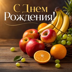 Открытка с фруктами на день рождения
