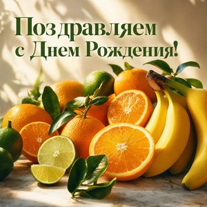 Открытка с фруктами на День Рождения