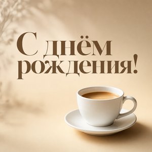 Открытка с кофе на День Рождения