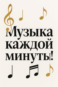 Открытка с музыкальными нотами
