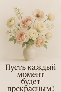 Открытка с нежными цветами