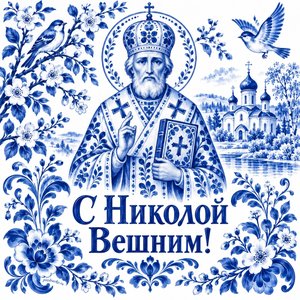 Открытка «С Николой Вешним!» с весенними ветками