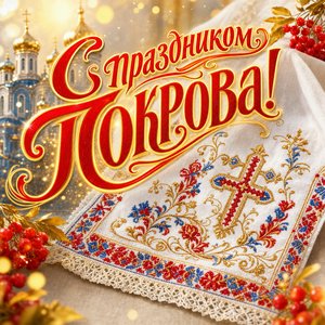 Открытка с Покровом Пресвятой Богородицы счастья и добра тебе