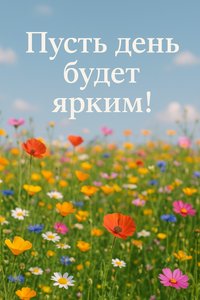 Открытка с полевыми цветами на хороший день