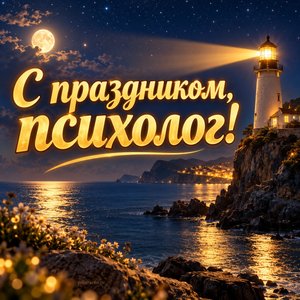 Открытка «С праздником, психолог!» с маяком