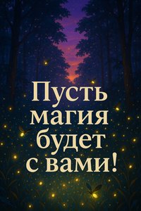 Открытка с светлячками