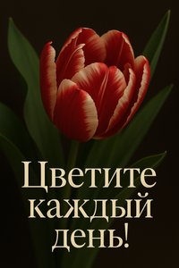 Открытка с тюльпанами