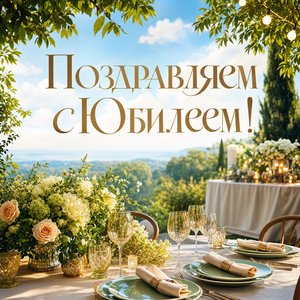 Открытка с Юбилеем на природе