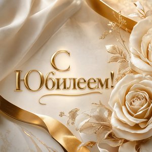 Открытка с Юбилеем с расширенным дизайн