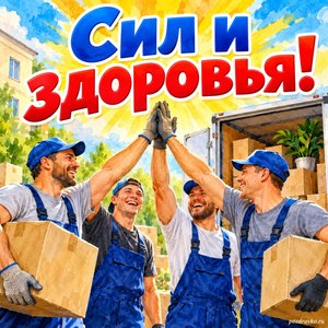 Открытка «Сил и здоровья!» с командой