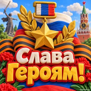 Открытка «Слава Героям!» с орденом