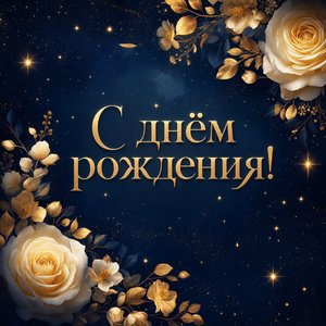 Открытка со звёздами на День Рождения