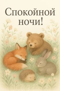Открытка "Сонные зверята"