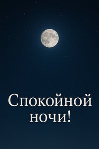 Открытка Спокойной Ночи с Луной