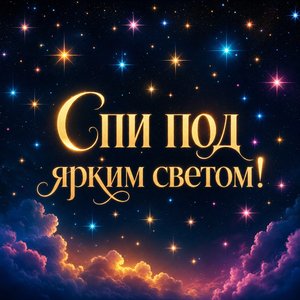 Открытка Спокойной Ночи с Яркими Звездами