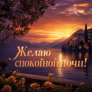 Открытка Спокойной Ночи с Закатом