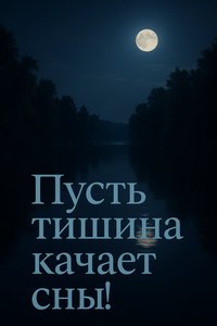 Открытка Спокойной Ночи у Озера