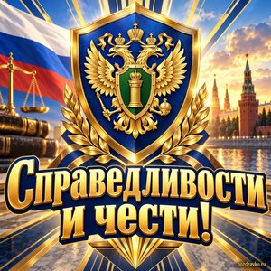 Открытка «Справедливости и чести!» со щитом