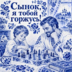 Открытка «Сынок, я тобой горжусь!» с шахматами