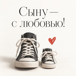 Открытка «Сыну — с любовью!» с большими и маленькими кедами