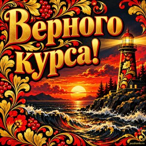 Открытка «Верного курса!» с маяком
