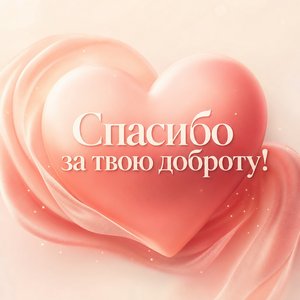 Пастельная открытка Спасибо с сердцем