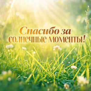 Пастельная открытка Спасибо с солнечными лучами