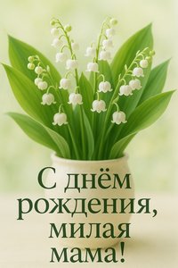 Реалистичная открытка с Днём Рождения для Мамы - Аромат весны