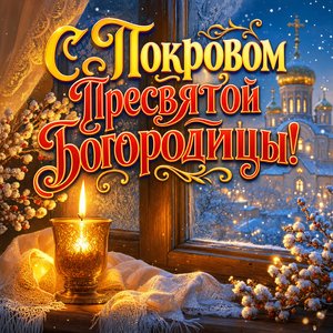 С Покровом Пресвятой Богородицы открытка 14 октября