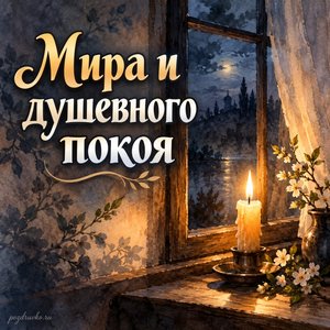 Великая пятница — открытка «Мира и душевного покоя» с одинокой свечой у тёмного окна Великая пятница — открытка «Мира и душевного покоя» с одинокой свечой у тёмного окна